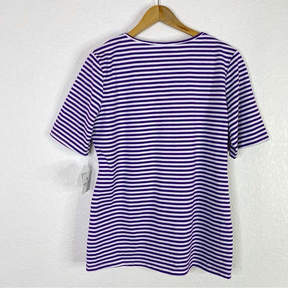 Emerson Street Clothing Company Purple Striped LSU Embroidered Top - Picture 7 of 7
